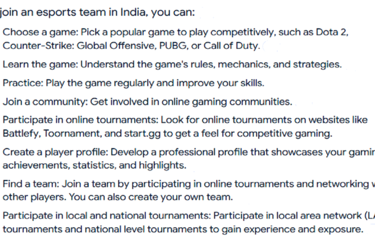 How to Join Esports Team in India?